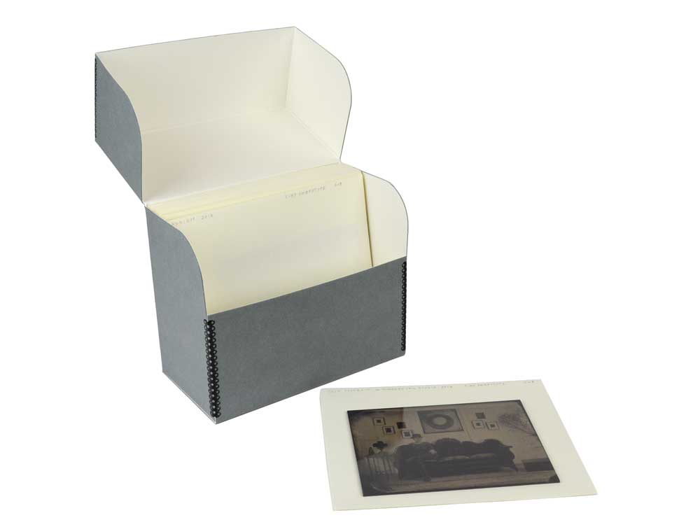 8 x 10 Open End Envelopes storing negatives and prints in an archival hinged lid box