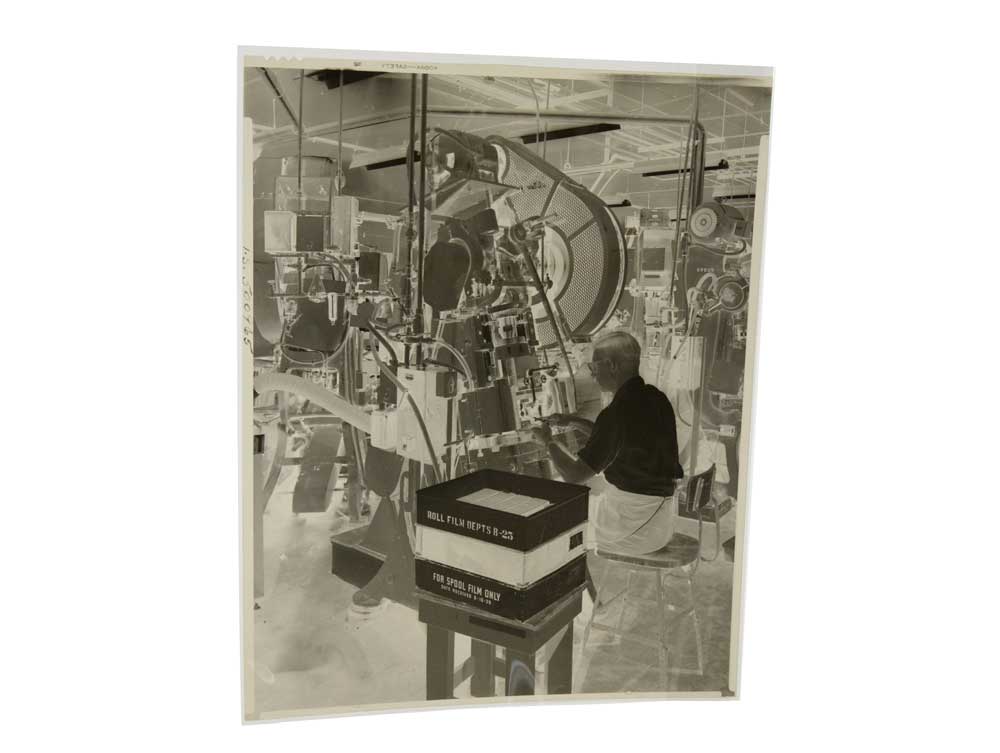 8 x 10 negative stored in an acid-free, side-loading polyester print sleeve to protect against scratches, fingerprints, and dust