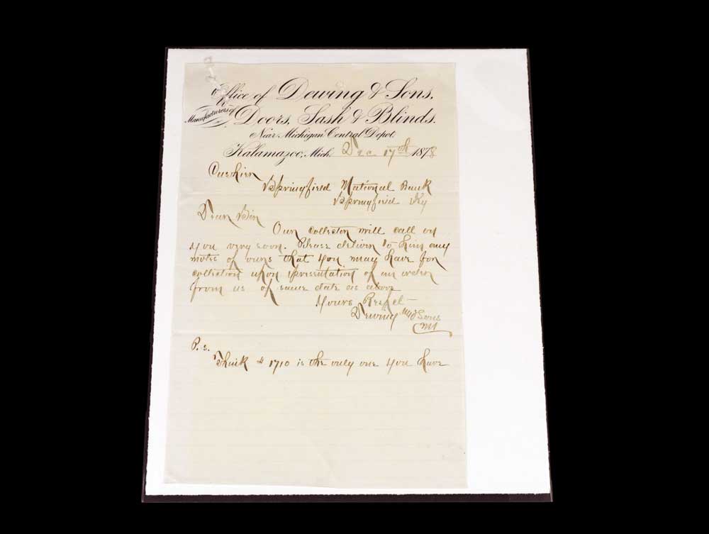 3 Sided Sleeve with archival card stock support storing an old document