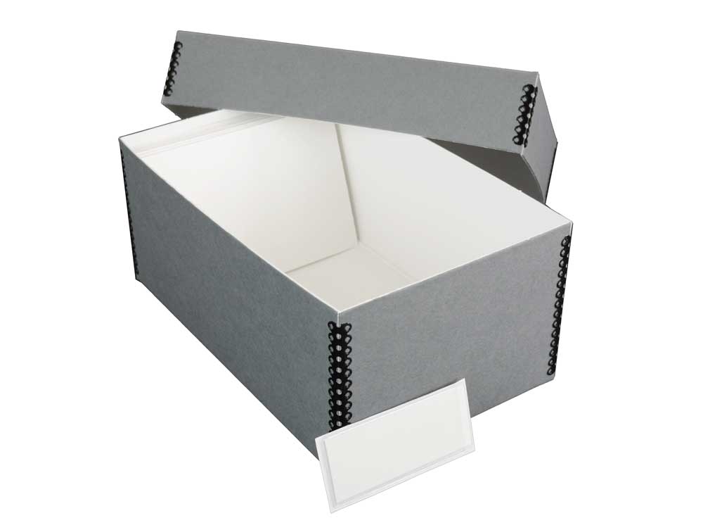 Budget Kit features an archival box, acid-free card stock dividers, and a box label for safely storing 4 x 6 photos