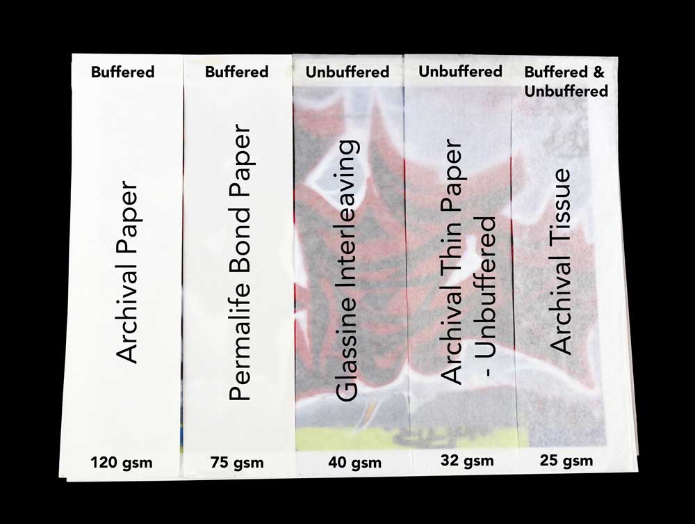 Comparison of our line of acid-free, archival papers