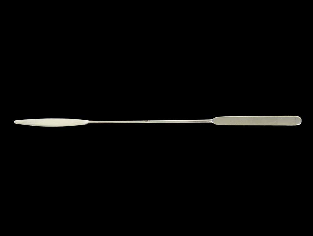Stainless steel micro spatula with rounded and pointed ends