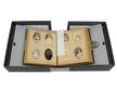 Archival, acid-free paper bookmark in a 19th century photo album used to make notations in pencil about the photographs. thumbnail