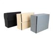 Acid-free document storage boxes, tan, black, and gray, to preserve photos, records, and documents against deterioration. thumbnail