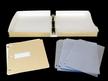 Open Tan Binder-in-Box Kit with archival binder, photo storage pages, and adhesive label, designed for long-term preservation of prints.  thumbnail